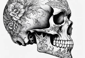 SIDE VIEW SKULL tattoo idea