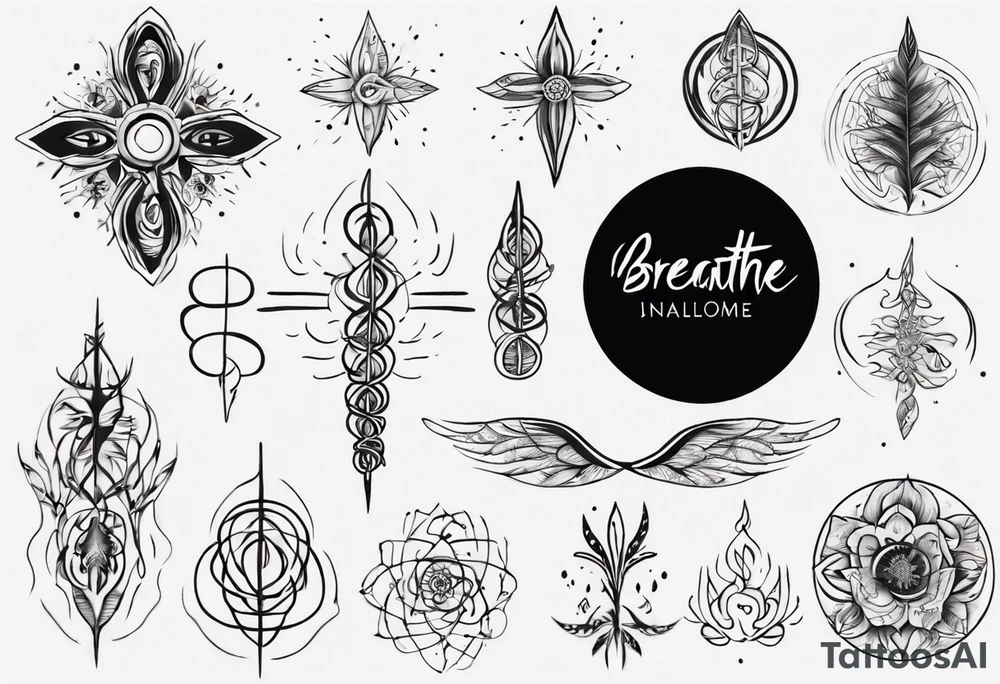 unalome with breathe tattoo idea