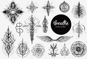 unalome with breathe tattoo idea