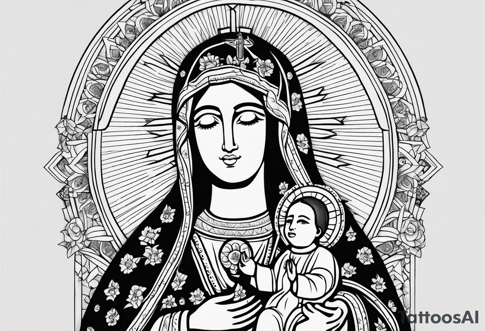 Cristo con san Judas y la virgen de Guadalupe tattoo idea
