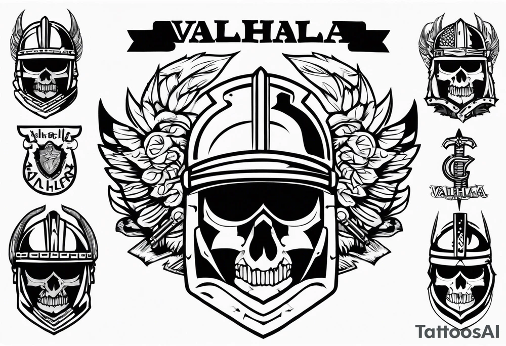 Valhalla soldier 
helmet tattoo idea