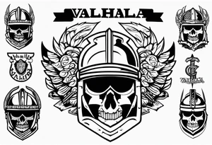 Valhalla soldier 
helmet tattoo idea