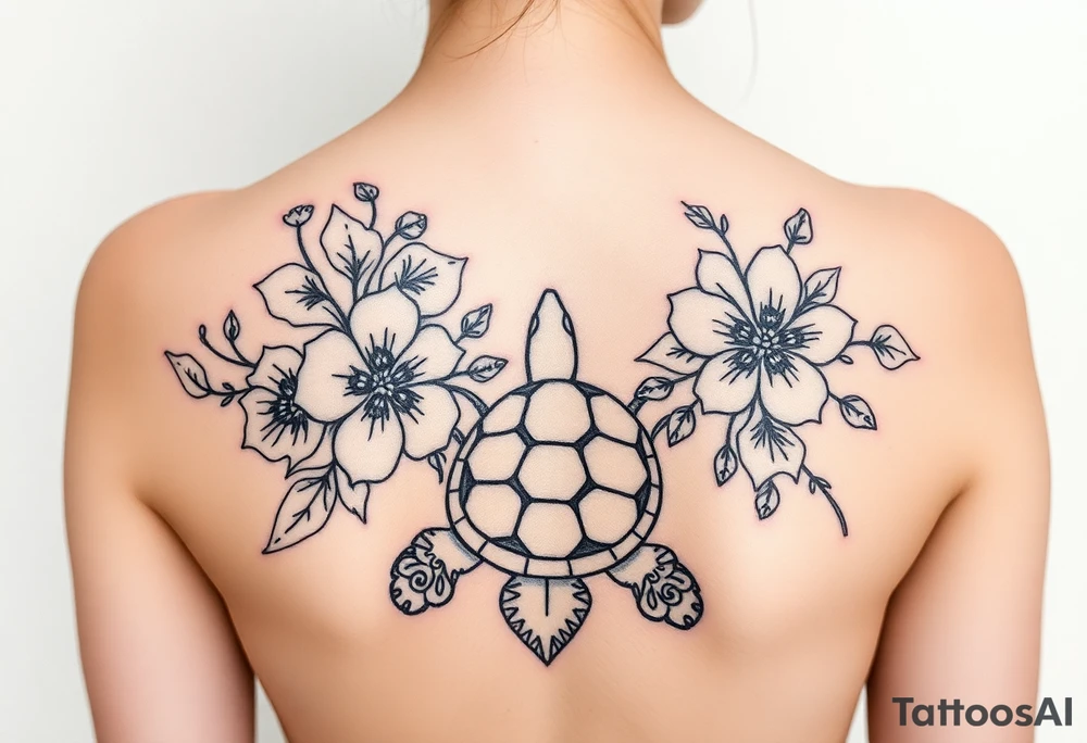 Tiki (great), flowers, waves, equine, turtle, #299 (Small),  upper arm tattoo idea