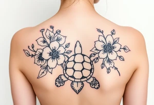 Tiki (great), flowers, waves, equine, turtle, #299 (Small),  upper arm tattoo idea