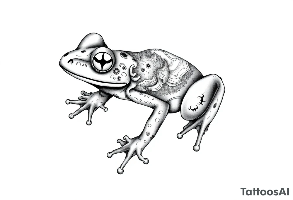 a psychedelic frog tattoo idea