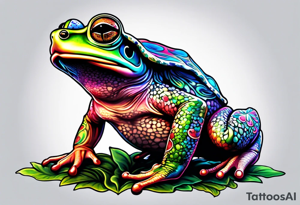 a psychedelic toad tattoo idea