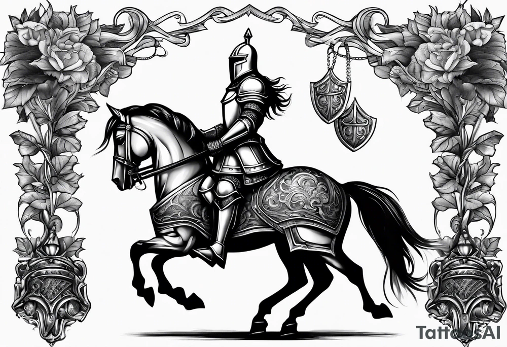 knight with heavy armor tattoo idea