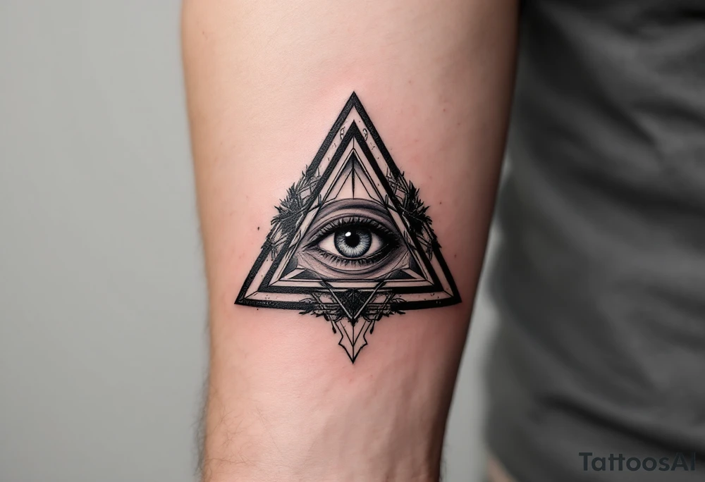 tetrahedron with eye in the middle tattoo idea