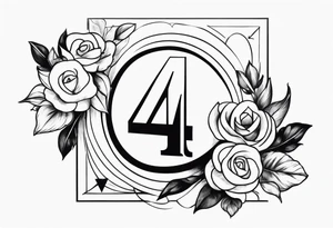 number 4 in a card tattoo idea