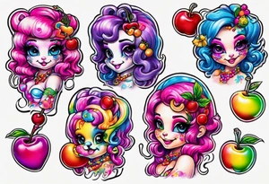 Lisa frank cherry character tattoo idea