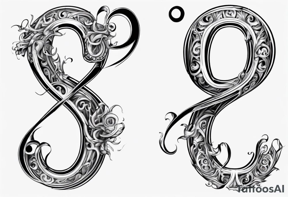 number 9 upside down and right side up connected. 9:16 aspect ratio. tattoo idea