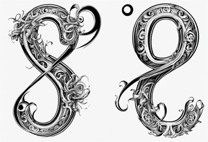 number 9 upside down and right side up connected. 9:16 aspect ratio. tattoo idea