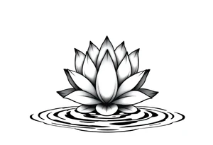 serene lotus flower emerging from sacred waters with ripples tattoo idea