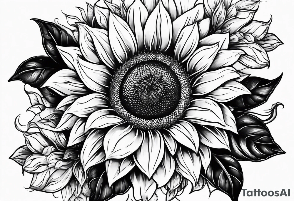 Sunflower infinity symbol tattoo idea