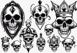 Court jester skull tattoo idea