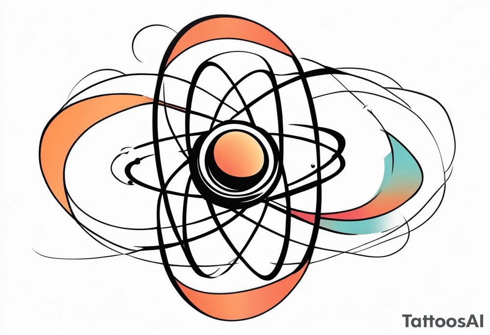 atom with quantum electron cloud tattoo idea