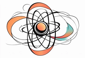 atom with quantum electron cloud tattoo idea