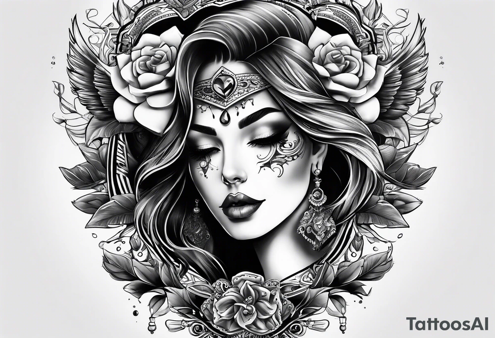Love hate in the same work tattoo idea