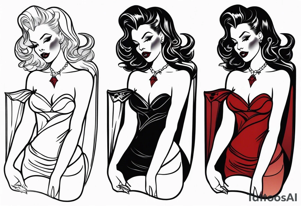 pinup vampire body tattoo idea