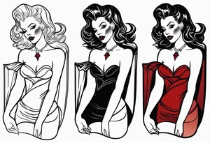 pinup vampire body tattoo idea