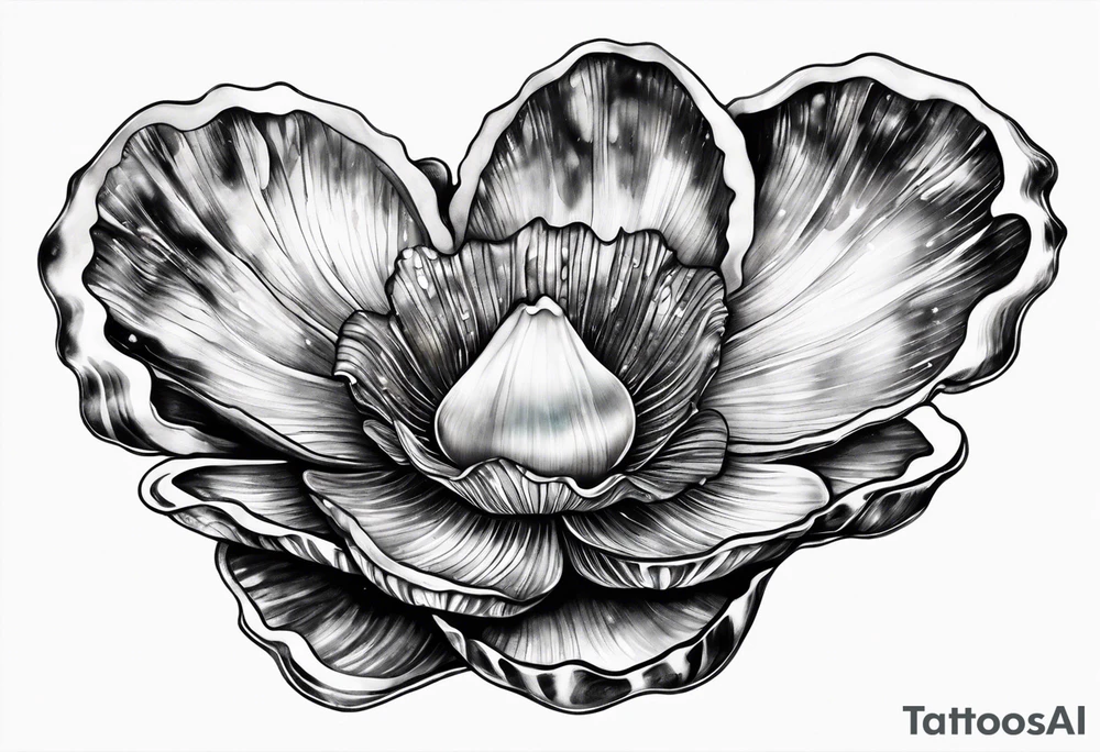Mother of pearl oyster beautiful tattoo idea