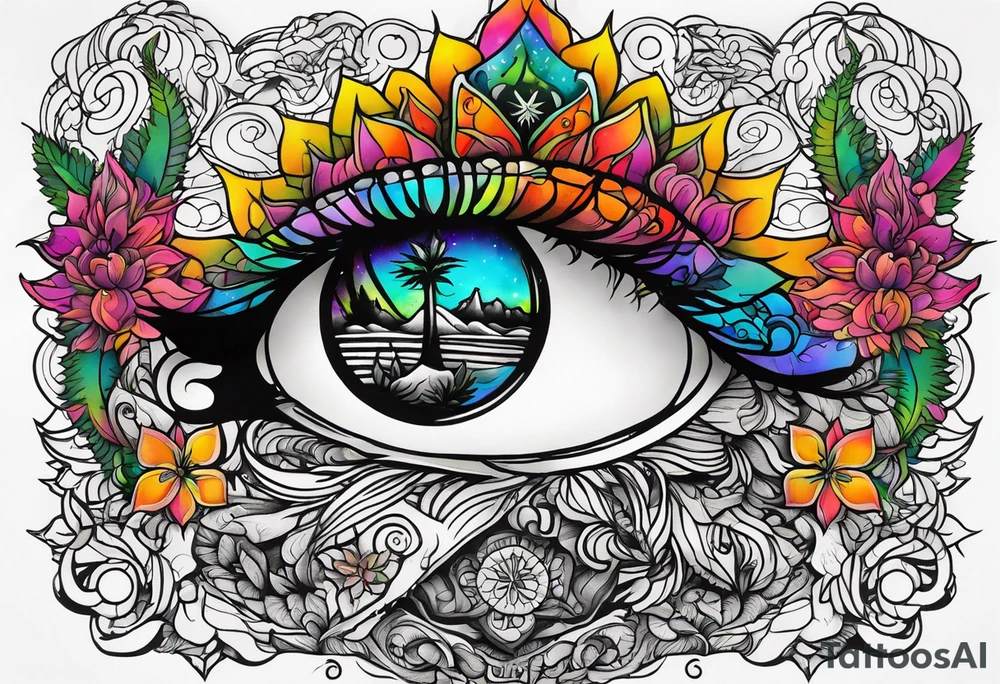 Marijuana and Psychedelic inspired tattoo tattoo idea