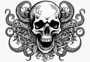 skull with tentacles tattoo idea