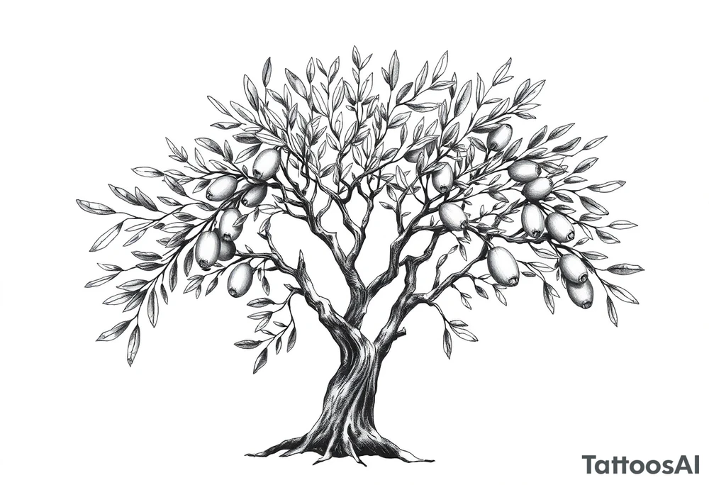Olive tree tattoo idea
