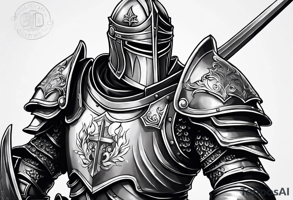 knight with heavy armor tattoo idea