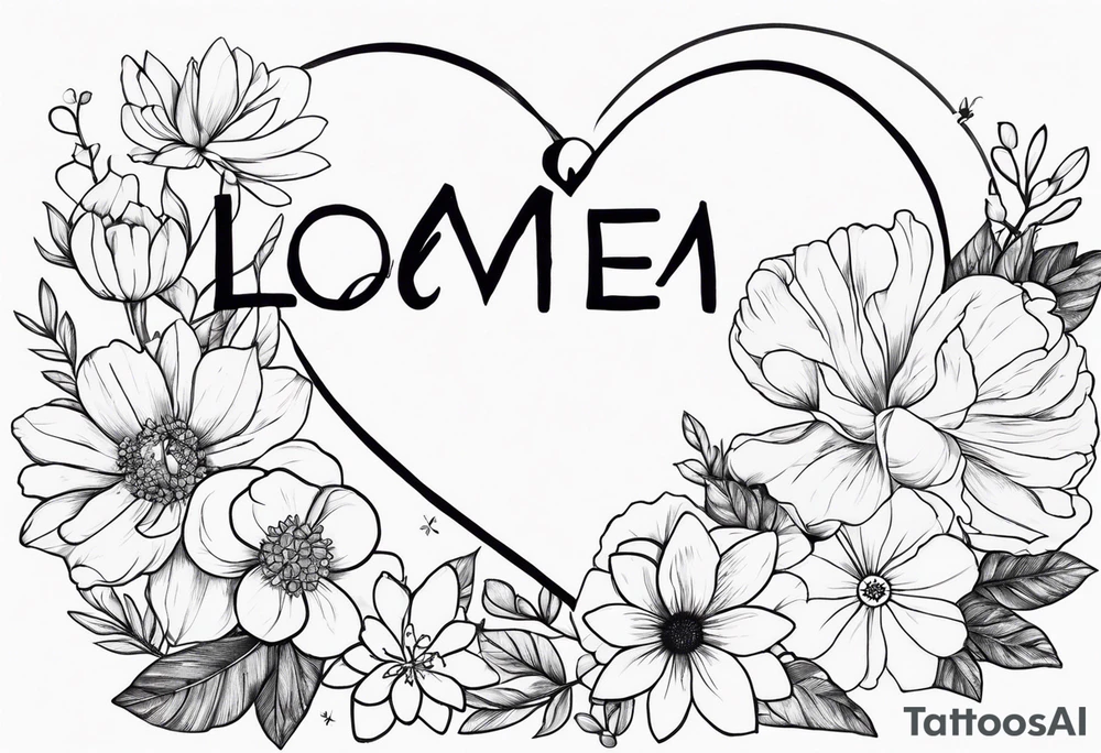 the words Love me even if it pain you surrounded by flowers tattoo idea