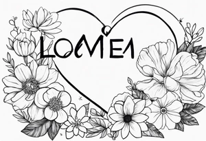 the words Love me even if it pain you surrounded by flowers tattoo idea