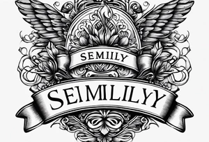semilly name written in beautiful letters with a small heart tattoo idea