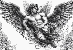 the falling angel male tattoo idea