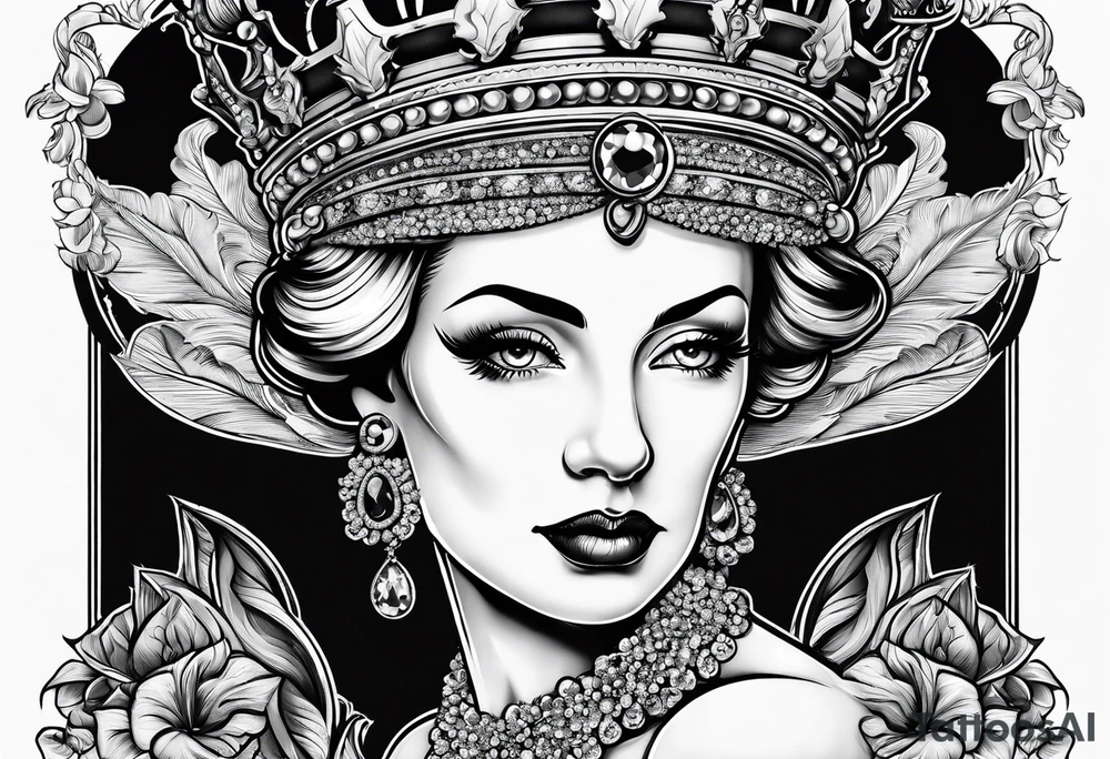 old queen of england smoking cigarette tattoo idea