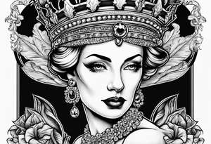 old queen of england smoking cigarette tattoo idea