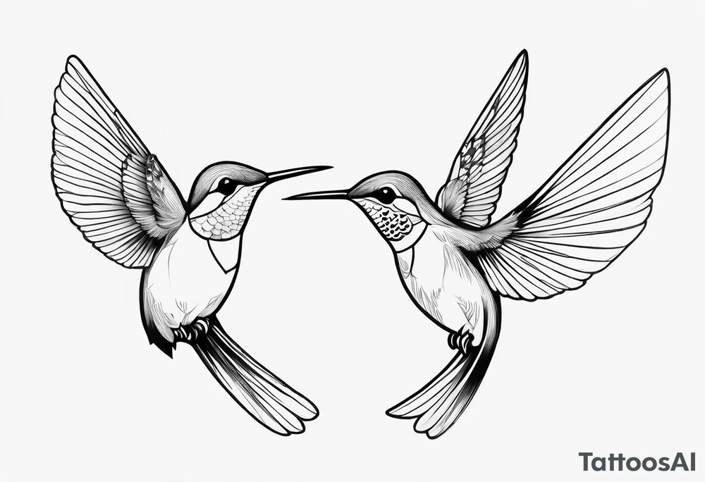 two hummingbirds tattoo idea