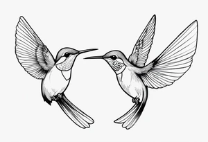 two hummingbirds tattoo idea