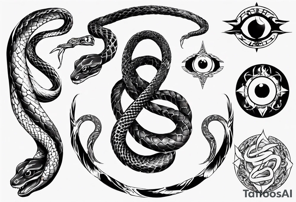 Snake of nine eyes tattoo idea
