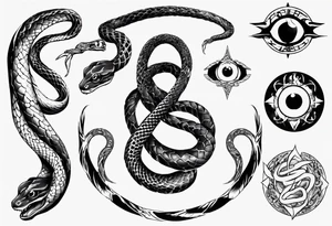 Snake of nine eyes tattoo idea