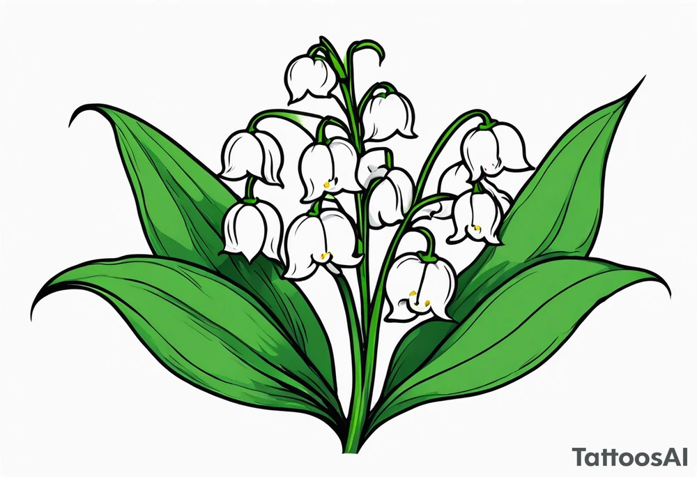 Neo traditional lily of the valley tattoo idea