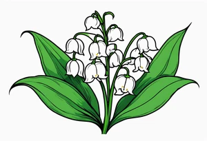 Neo traditional lily of the valley tattoo idea