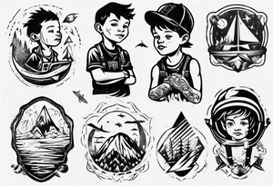 Adventurous kid tattoo idea