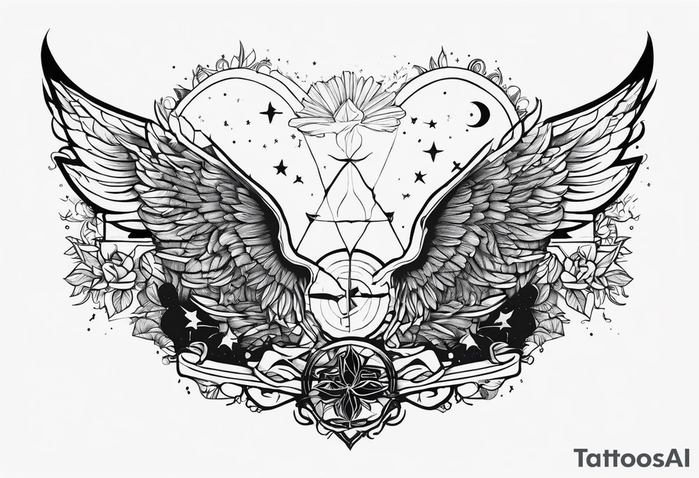 The band sleep token, with the lyrics the night belongs to you, I must be someone new. With wings tattoo idea