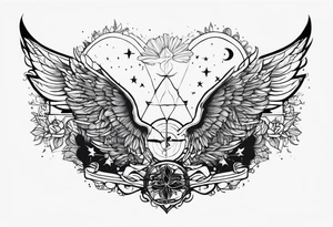 The band sleep token, with the lyrics the night belongs to you, I must be someone new. With wings tattoo idea