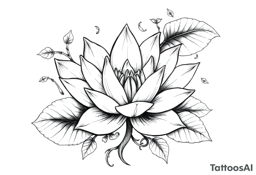 Water lily, earth, air, fire, water, tree, wiccan tattoo idea