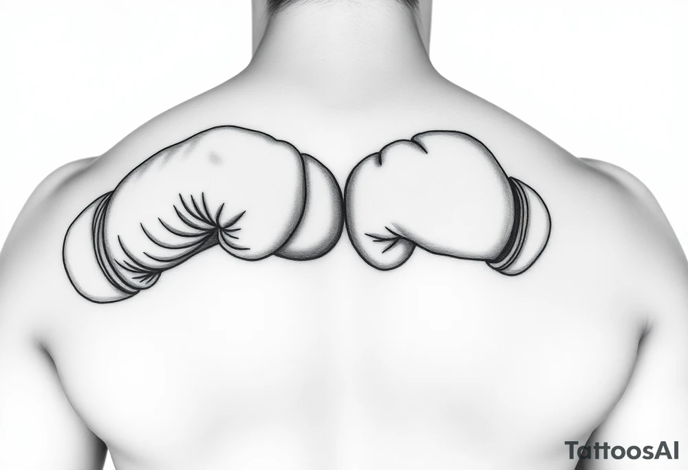 father and daughter boxinng gloves tattoo idea