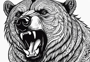 screaming bear tattoo idea