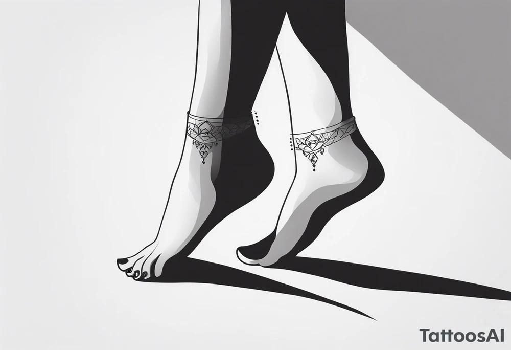 feminine ankle bracelet tattoo tattoo idea