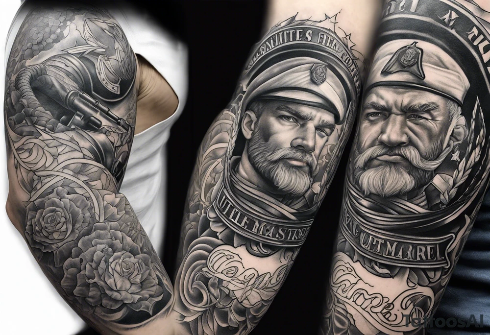 arm sleeve marine corps tattoo idea