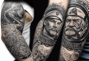 arm sleeve marine corps tattoo idea